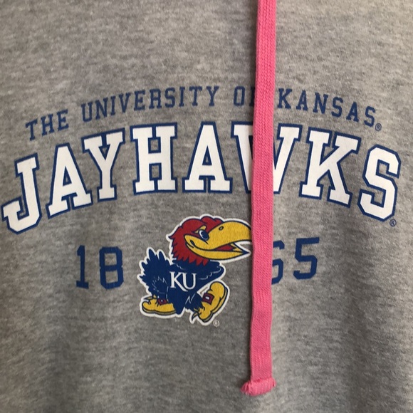 KU Pink & Gray Hoodie📝 - Picture 2 of 4